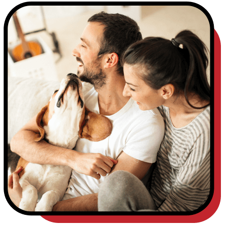 A family relaxing in a cool, comfortable home